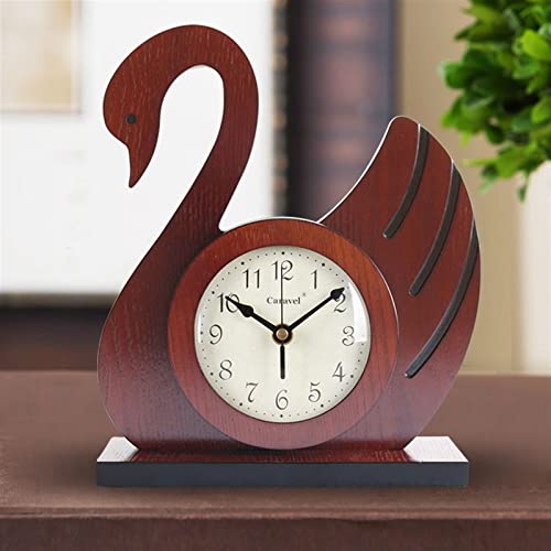 Reloj decorativo de madera con forma de cisne creativo para decoración de salón de lujo 7