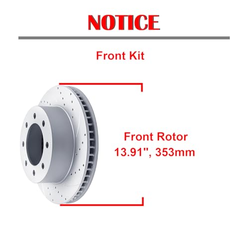 Image of Acinoparts Front Brake Kit Drilled Slotted Brake Rotors Ceramic Brake Pads