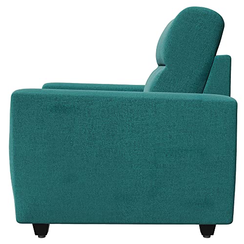 Image of Wakefit Sofa Set | 3 Year Warranty | Sofa 1 Seater, 1 Seater Sofa for Living Room, Wooden Sofa Set, Sofa Set Single Seater - Belize(Reflection : Aqua Blue)