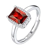 Suplight Sterling Silver Ruby Ring July Birthstone Rings Enagement Wedding Ring for Women