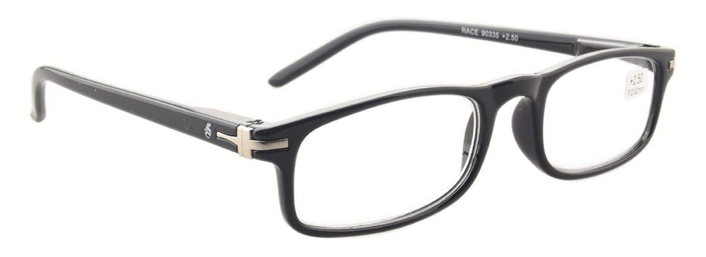 ESPERTO READERS Race Reading Glasses For Men & Women +1.00 to +3.00 Power - Black (+1.50) 1