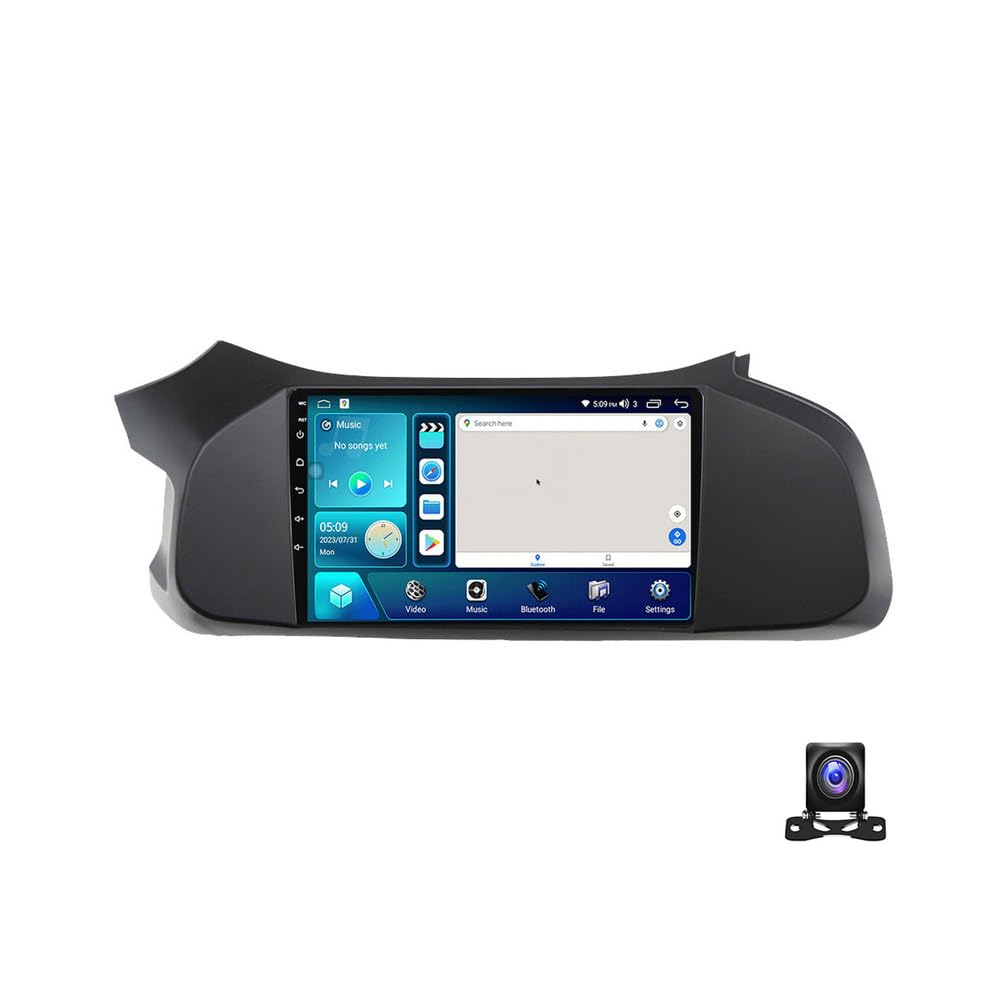 Autoradio CarPlay avec caméra de recul pour Chevrolet Onix écran tactile RDS