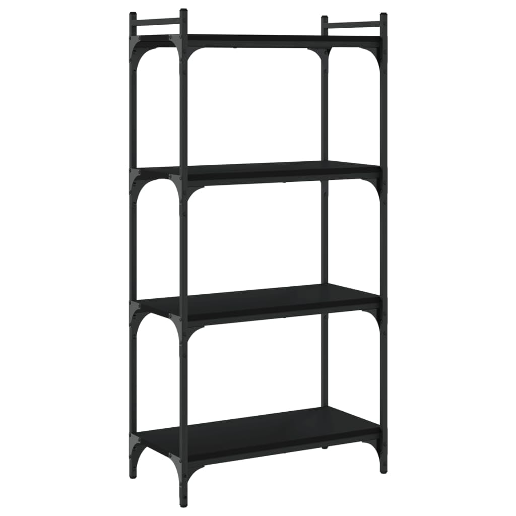 vidaXL Libreria a 4 Ripiani Nera 60x30x120 cm in Legno Multistrato