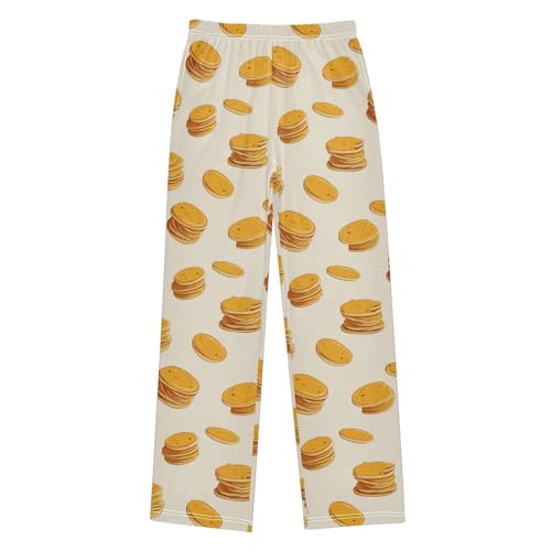 Pancake Pajama Pants Long Sleep PJ Pant Novelty Pajamas Bottoms Elastic Waist Lounge Pants with 2 Pockets...