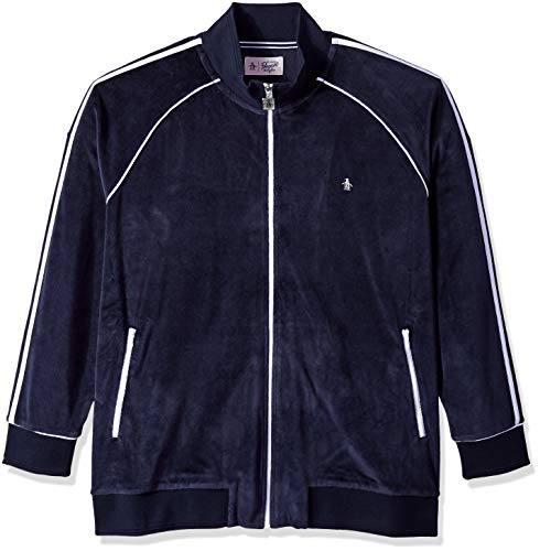 Original Penguin Men's Big and Tall Long Sleeve Track Jacket, Dark Sapphire Quilt, 1XL