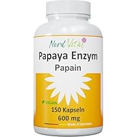 NEU! Nord Vital Papaya Enzym - 150 Kapseln - ULTRA-HOCH PAPAIN-ENZYMAKTIVITÄT - Vegan - natürliches Enzym aus Papaya-Extrakt - deutsche Produktion