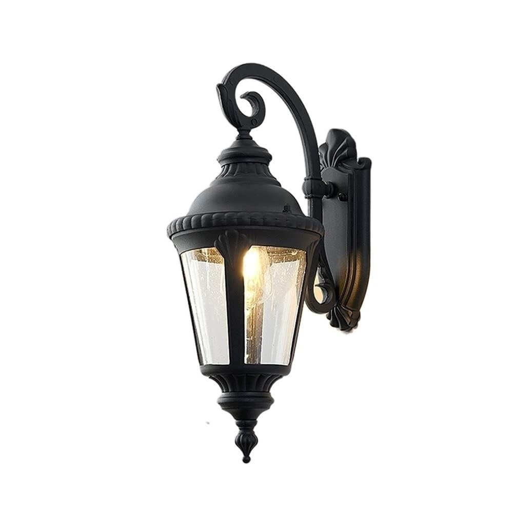 OZBMA Clear Glass Shade Wall Light Retro Industrial Aluminum Lamp Outdoor Waterproof Sconce for Corridor Courtyard Garden Porch Lighting(Black)