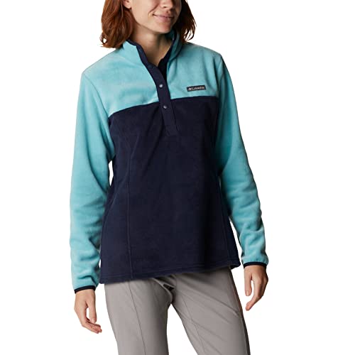 Image of Columbia Womens Benton Springs Half Snap II Pull Over Fleece Jacket, Dark Stone /Canoe /Vintage Blue, 3X