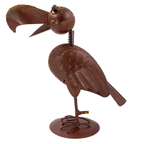 Blümelhuber Wasserspeier Raben Figur Teich Wasserspiel Garten Dekoration, für Springbrunnen Außenbereich oder Teich Deko Miniteich