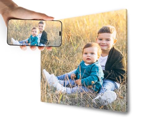 REGALOART Lienzo con Imagen Personalizada - Tamaño 15x15 cm (20 más Disponibles) - Cuadro Personalizado Montado sobre Bastidor de Madera Ecológica - Hecho en España