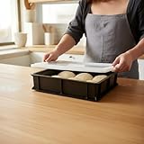 Generico MI.CLA Teigbehälter mit Deckel für Pizzahefe, rechteckiger Behälter schwarz und weiß, 40 x 30 x 10 cm, 10 Liter