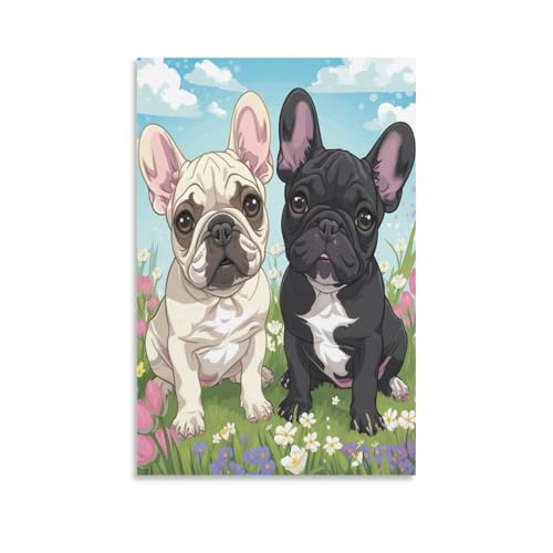 Pinturas murales de perro tierno para llenar de vida las paredes de tu dormitorio