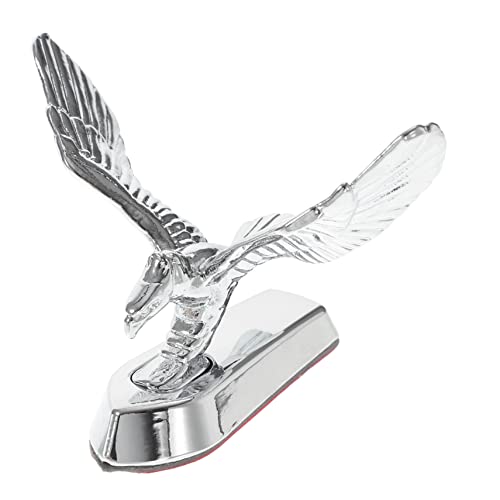 Image of SUPVOX Front Decor 3D Eagle Hood Ornament Zinc Alloy Motorcycle Badge 3.62X2.75X2.48 Inch Car Exterior Accessory