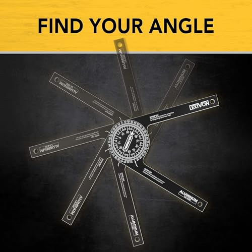LEXIVON Aluminum Miter Saw Protractor | 7-Inch Rust Proof Angle Finder Featuring Precision Laser Engraved Scales (LX-230)