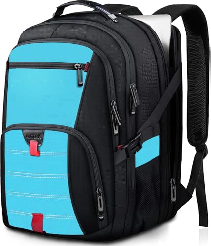 Image of ANTERK Extra Large Backpack, Travel Backpack, Sturdy TSA Water Resistant 17.3 Inch Carry on Backpacks, Anti Theft Business Computer Backpacks Gifts for Men Women, Lake Blue