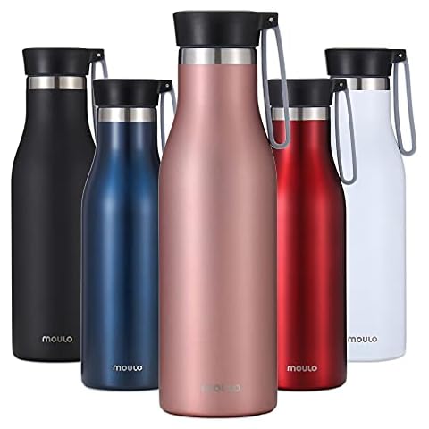Moulo Puls Trinkflasche aus Edelstahl, Thermosflasche 500 ml, Isolierflasche mit Trageschlaufe Cover
