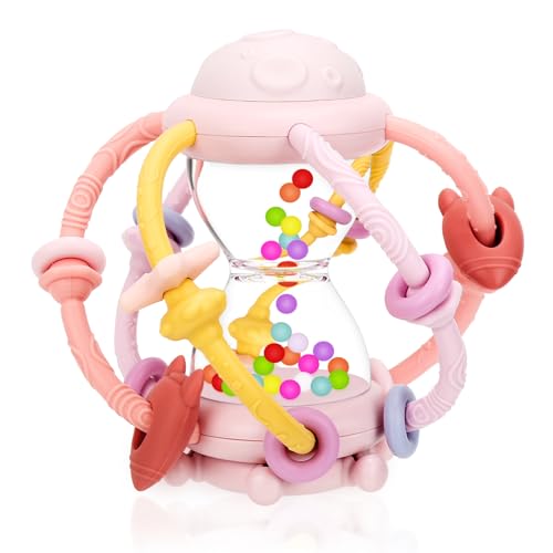Jouet bébé balle de préhension, jouets sensoriels anneau de dentition,