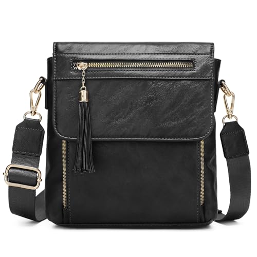 Image of UBAYMAX Leather Crossbody Purses for Women, Trendy Vegan Crossbody Bags Hobo Purses Bag Shoulder With Adjustable Guitar Strap