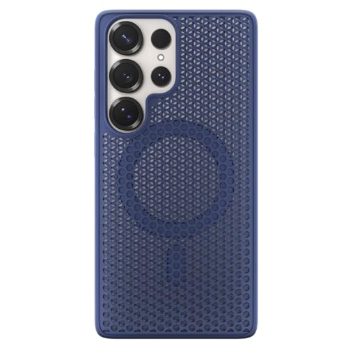 Image of Pikkme Back Cover for Samsung S26 Ultra 5G | Honeycomb Cooling Design | Silicone Heat Dissipation | Mag-Safe Compatible | Shockproof Camera Protection Bumper Case (Blue)