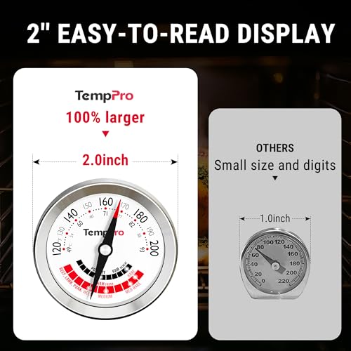 Image of TempPro APT200 Meat Thermometer for Cooking with Extra-Large 2-Inch Dial, Analog Dial Food Cooking Thermometer for Poultry, Ham, Pork, Beef Candy Making Accessory (Previously ThermoPro)
