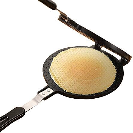 Waffle Maker,Deep Fill Non-Stick Plates Teflon Coating for Easy Clean 7 Slice Unique Waffle Round Baking Pan Bakeware for Snacks Breakfast， Fuel Gas Stoves Only