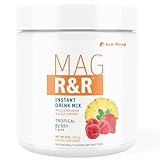 SaltWrap Mag R&R Instant Drink Mix - Sugar-Free Nighttime Magnesium Glycinate Powder with Stevia & FiberSMART® - Muscle Cramp & Leg Cramps Relief, Sleep & Relaxation Support - 30 Servings