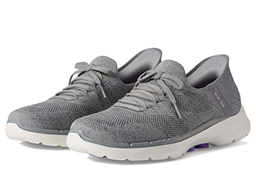 Skechers Go Walk 6 - Lovely Day Gray/Lavender 6.5 B (M)