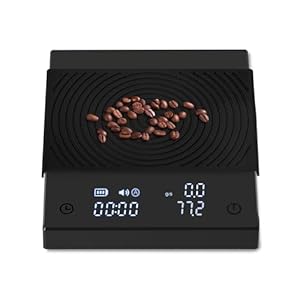 TIMEMORE Coffee Scale Basic 2.0 with Timer,Black Mirror Espresso Scale with Flow Rate Function, 2000g/0.1g High Accuracy, Digital Coffee Scale for Pour Over Drip Coffee, Black