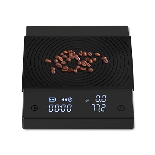 TIMEMORE Coffee Scale Basic 2.0 with Timer,Black Mirror Espresso Scale with Flow Rate Function, 2000g/0.1g High Accuracy, Digital Coffee Scale for Pour Over Drip Coffee, Black by TIMEMORE - Used condition - US$52.69