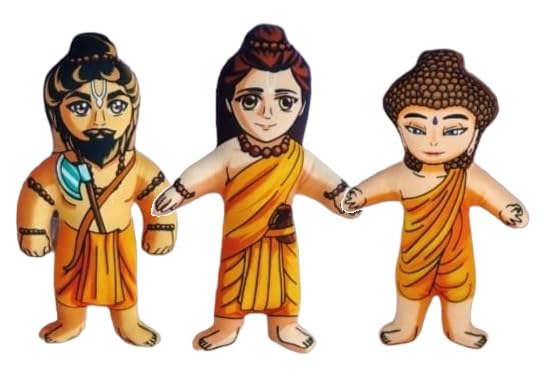 Image of Vishnu Avatar Soft Toy Set - 11 Narayan Avatars Plush Dolls for Kids, Home Decor, Pooja Room - Hindu God Soft Toys for Babies & Children