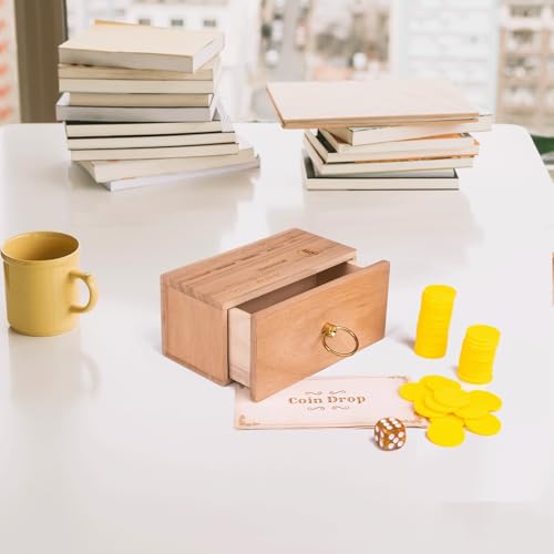 Juego de mesa Wooden Coin Drop de madera con monedas y dados miniatura 4