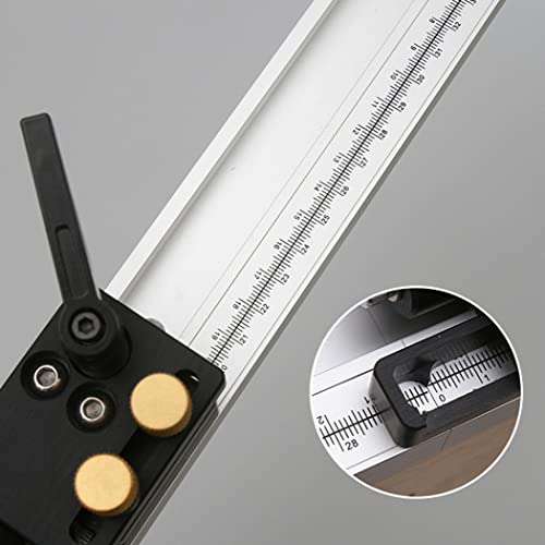 45 gąsienic typu T z ruchomą/stałą skalą, ze stopu aluminium, do piły stołowej, do obróbki drewna, narzędzia DIY, prezent dla stolarza, stałe 122 cm, z nawierconymi otworami montażowymi