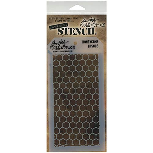 Stampers Anonymous Tim Holtz Layered Stencil, 4.125 by 8.5-Inch, Honeycomb