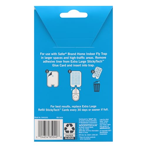 Image of Safer Home SH5032XL Trap Refill Pack of Extra Large Glue Cards for SH502 Indoor Fly Trap, Official Safer Home Refills with StickyTech Glue Technology, 2 Count, 2XL (Pack of 12)