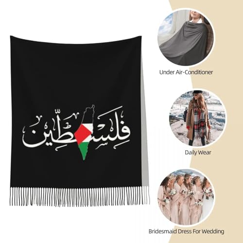 Women'S Scarf Winter - Womens Tassel Scarf Palestinian Arabic Large Winter Fall Shawl Wrap Palestine S4