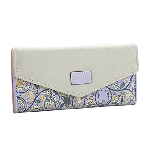 Cartera de Sicai, de piel sintética, con compartimentos para tarjetas, diseño de sobre, para mujer, color Morado, talla Talla única
