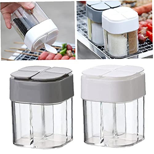 Spice container, 2 stks 4 rasters kruiden shaker, keuken picknicks BBQ restaurant reizen zout doos voor salade steak… - Image 4