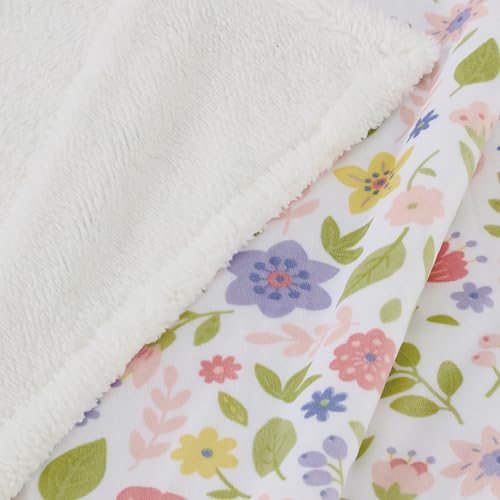 Image of CREVENT Minky Floral Toddler Blanket for Girls - Soft Plush Kids Throw Blanket as Gift for Age 3+ - 40x60 Inches (Daisy)