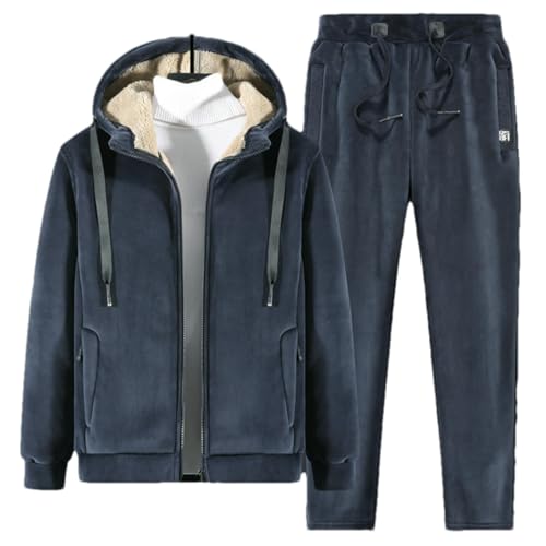 Survêtement d'hiver doublé homme contre le froid ensemble veste pantalon