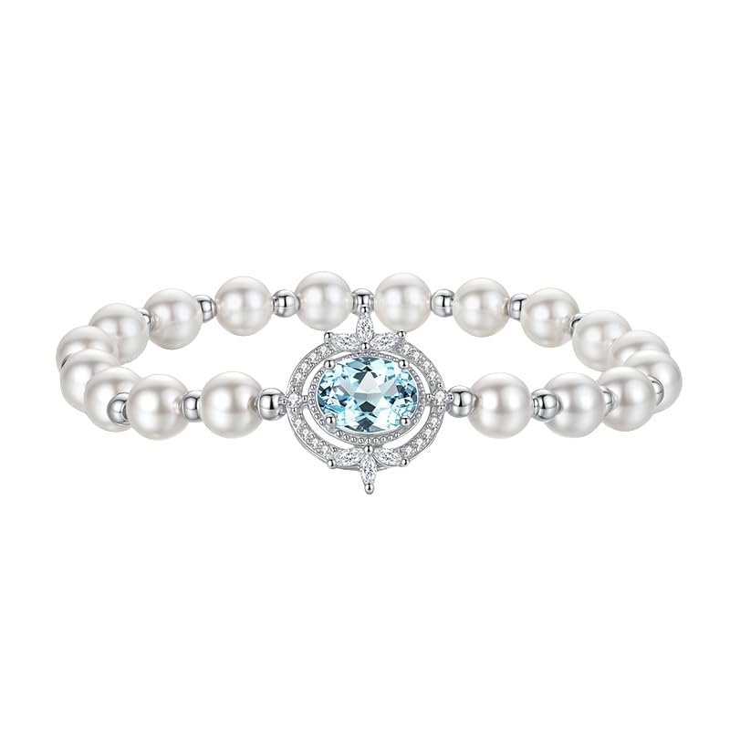 Bracelet manchette argent anti-ternissement perles de cristal