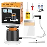 everfarel Universelles Windschutzscheibe Reparaturset,Auto Glas Reparatur Set mit Vakuumpumpe, Professionelles Steinschlag Reparaturset Zur Reparatur Langer Rissen, Löchern, Rissen, Schnell & Einfach