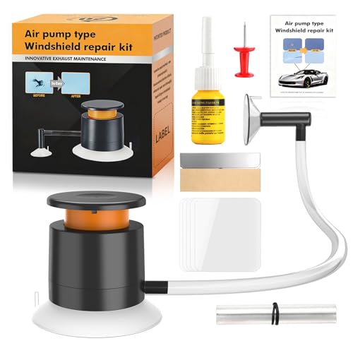 everfarel Kit de Reparación Parabrisas, Profesional Kit de reparación de Parabrisas con Bomba de vacío, Juego de reparación para Reparar Grietas largas, Agujeros, Grietas, rápida y fácilmente