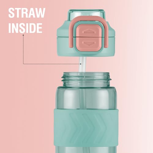 Image of MILTON Calvin 1000 2-in-1 Sip or Gulp Lid Water Bottle 1 ltr | Unbreakable | BPA-Free, One-Click Open, Leak-Proof, Crystal Clear Design, Sipper Water Bottle For Office, School, College, gym set, Green