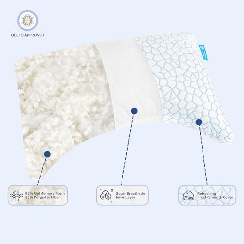 Almohada de espuma viscoelástica tamaño queen con enfriamiento miniatura 3