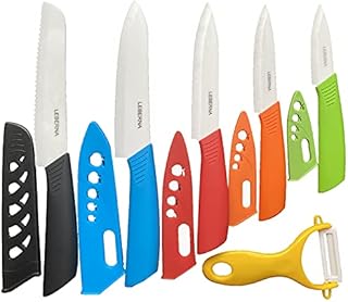 Ceramic Knife Set Ceramic Knives Set for Kitchen Ceramic Kitchen Knives Colored w Sheath 6