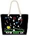 VOID XXL Strandtasche Sheldon Invaders Shopper Tasche 58x38x16cm 23L Beach Bag Gamer Game Space, Kissen Farbe:Schwarz