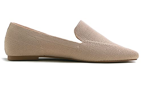 Image of FEVERSOLE Women's Woven Pointy Fashion Cutouts Breathable Knit Flat Shoes
