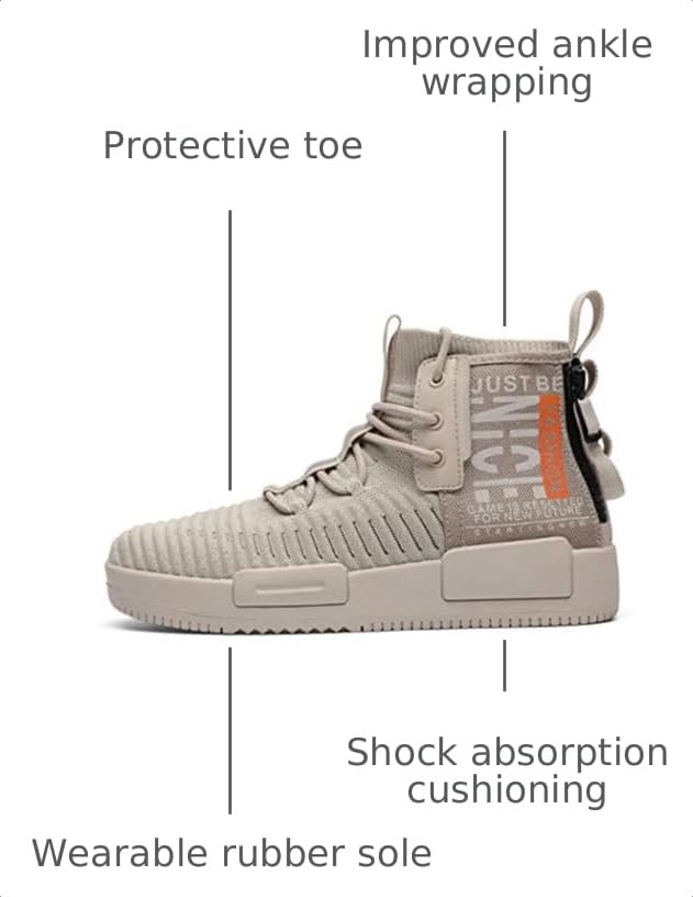 Image of RUNMAXX Mens Fashion Walking Lace Up High Top Shoes Stylish Running Athletic Casual Sneaker