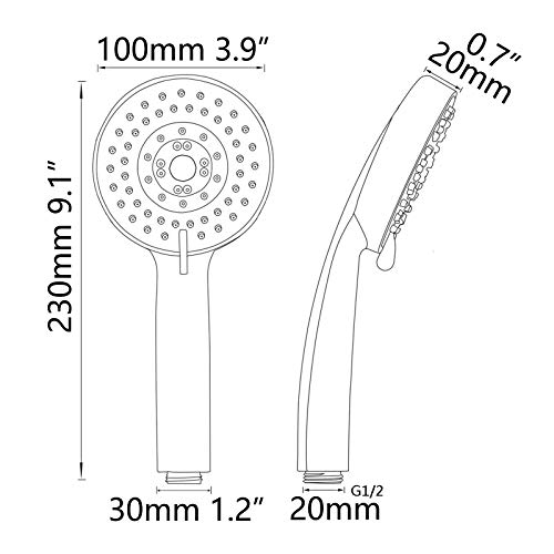 Cabezal de Regadera de Mano Tecmolog de Plástico ABS Cromo miniatura 5