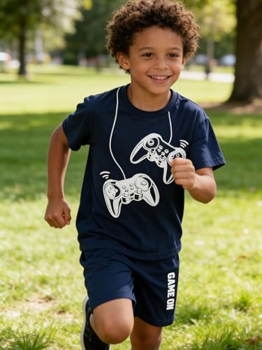 Image of KIDLAGA Kids Toddler Boy Clothes Outfits Bear Print Tee + Plaid Shorts 2 Pieces Summer Shorts Set